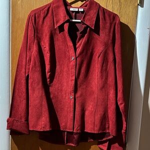 Cato Deep Red Suede Shirt